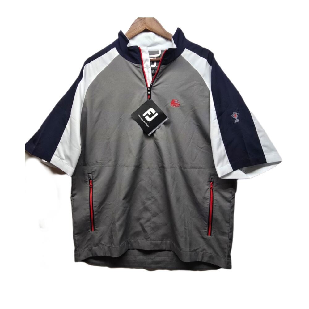 FJ Foot Joy Men's Sport SS Windshirt, Large, Gray, Water Repellant, Brand New